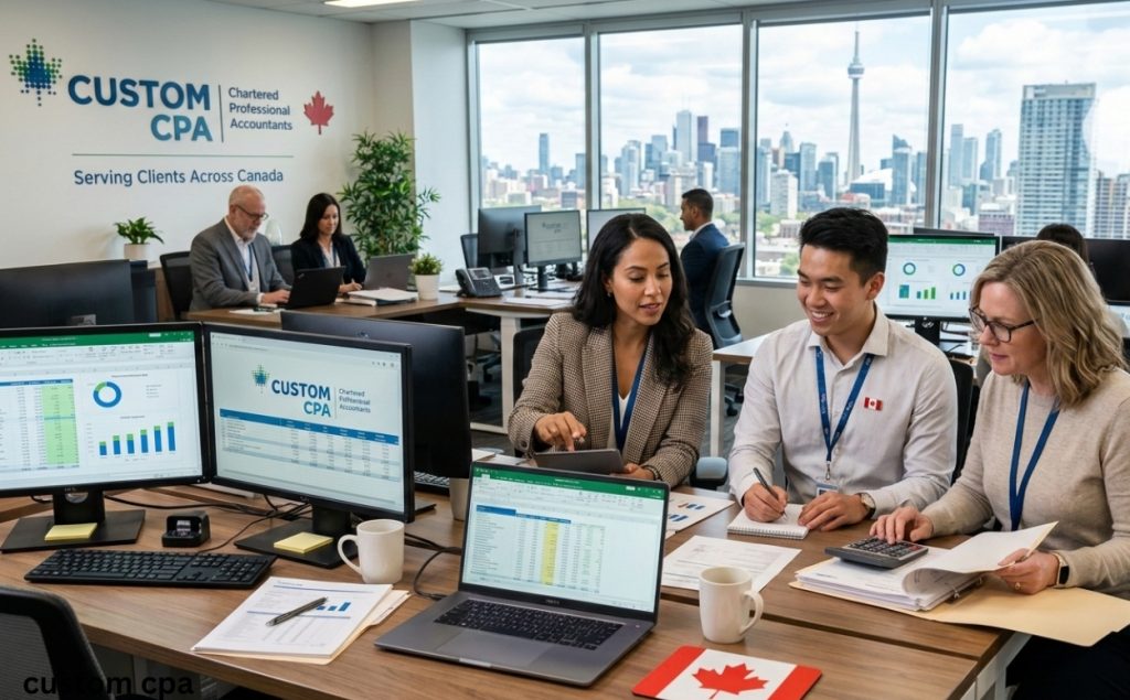 Custom CPA, team working in the office, Canada