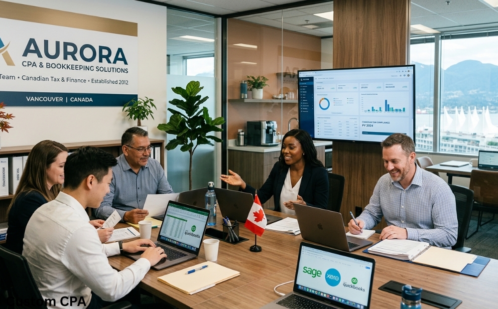 Custom CPA,bookkeeping expert team in the office in Canada