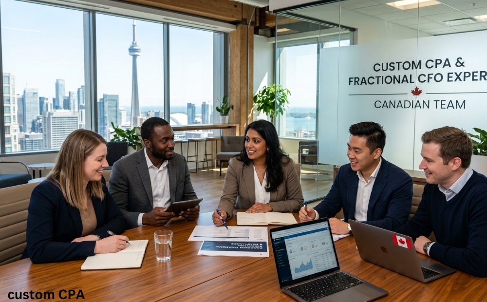 Custom cpa, fractional cfo expert team in the office in Canada