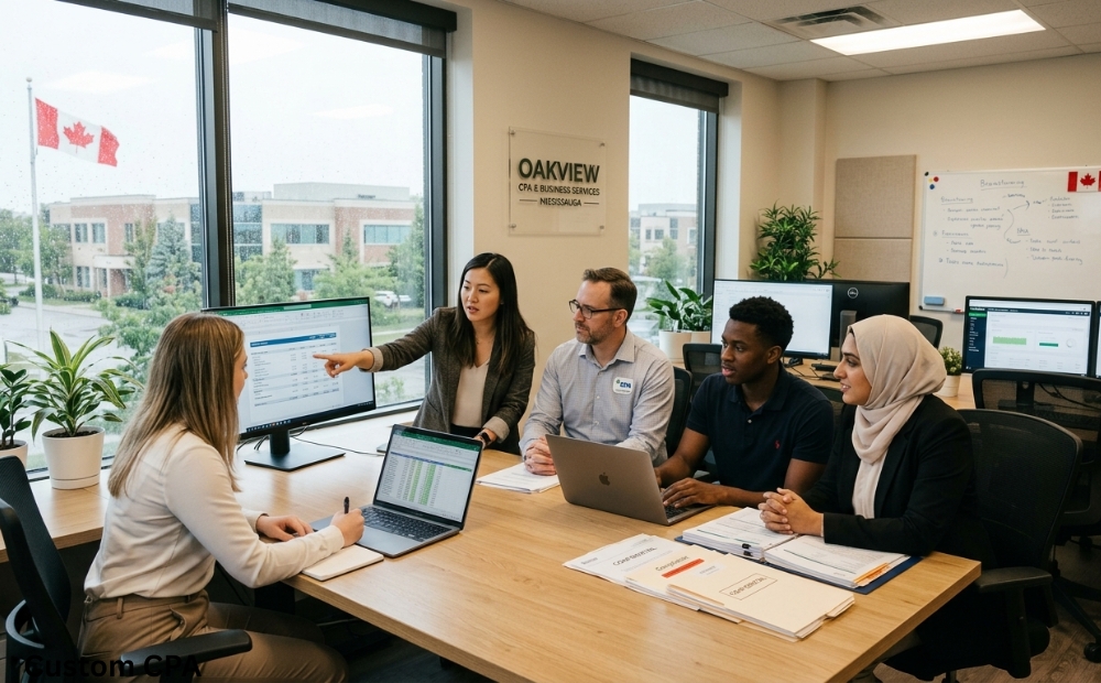 Custom CPA,business compilation services team in the office in Canada