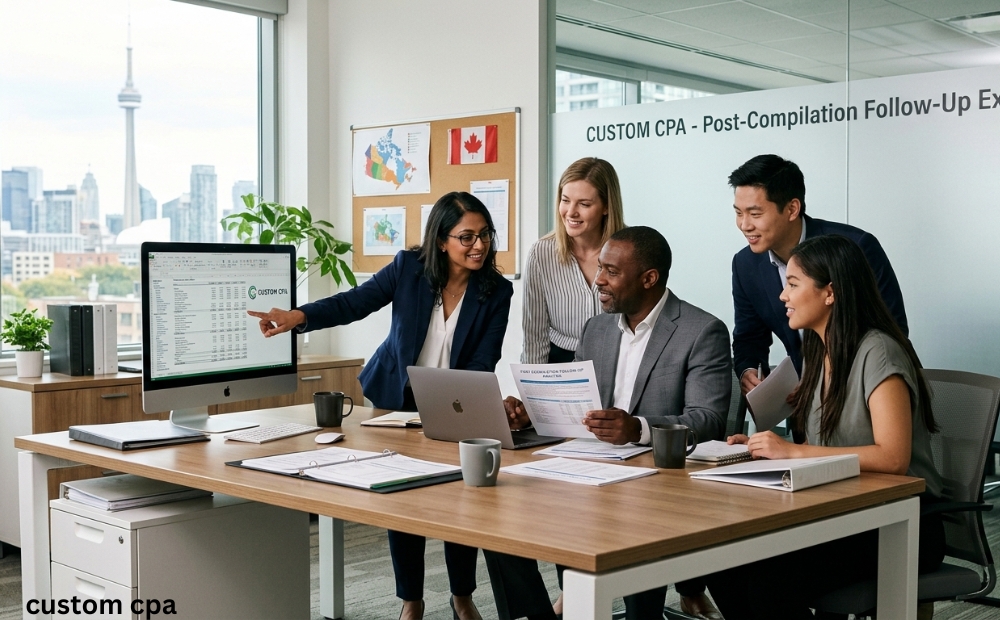 Custom CPA, Post-Compilation Follow-Up Experts team working in Canada