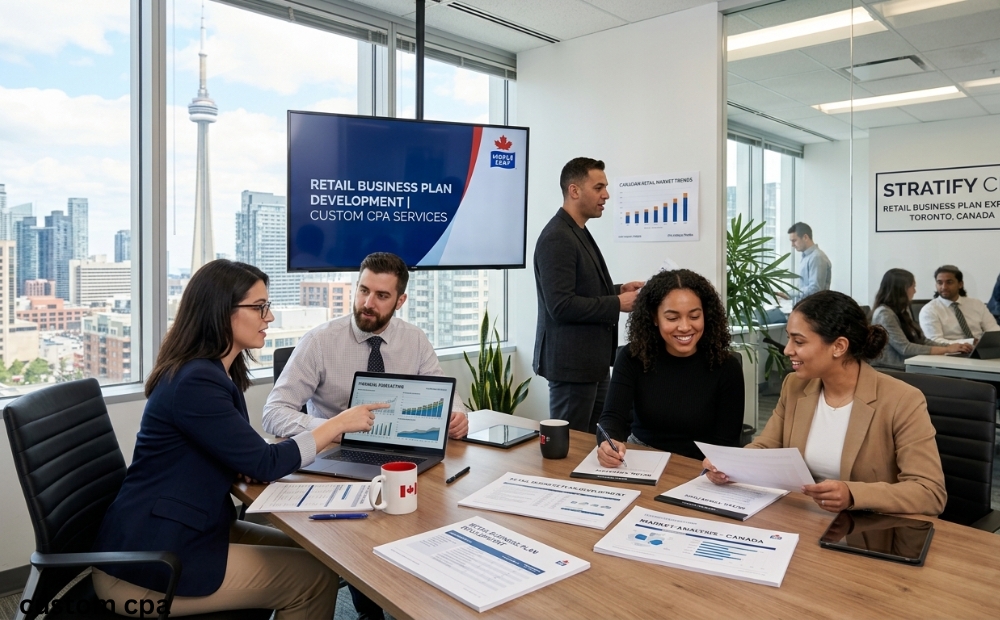 custom cpa, Retail Business Plan Development expert team in the office in Canada