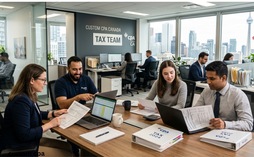 Custom CPA Canada, Tax team working in the office, Canada