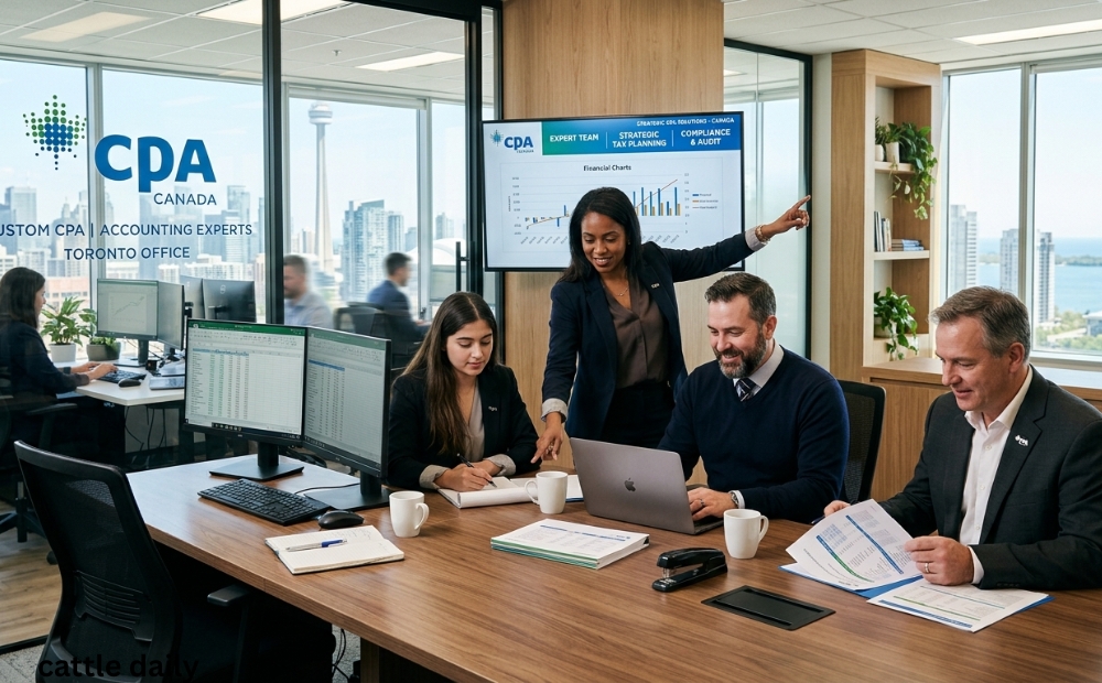 Custom CPA Canada, accounting expert team working in the office in Canada