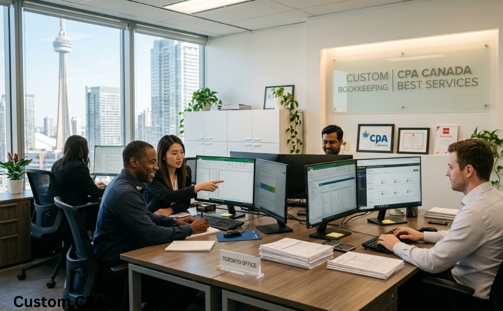 Custom CPA Canada, Bookkeeping best Services team working in the office, Canada