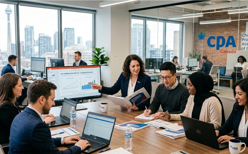 Custom CPA Canada, plan services team working in the office, Canada