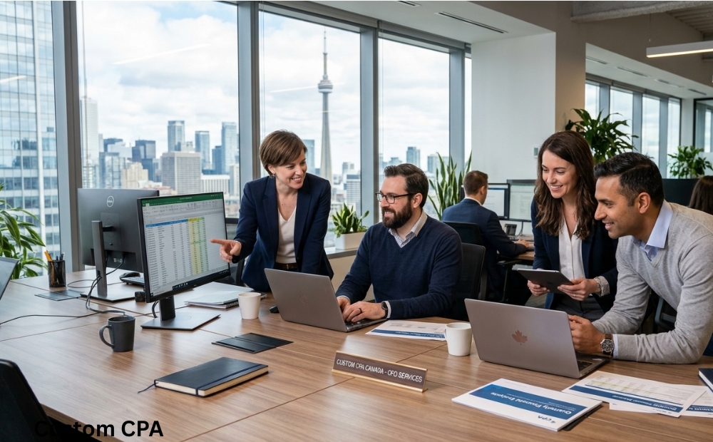 Custom CPA Canada, CFO Services team working in the office, Canada
