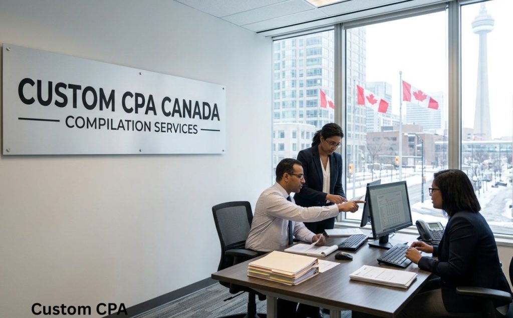 custom cpa canada, compilation services team working in the office, Canada