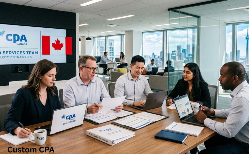 Custom CPA Canada, CFO services team working in the office, Canada